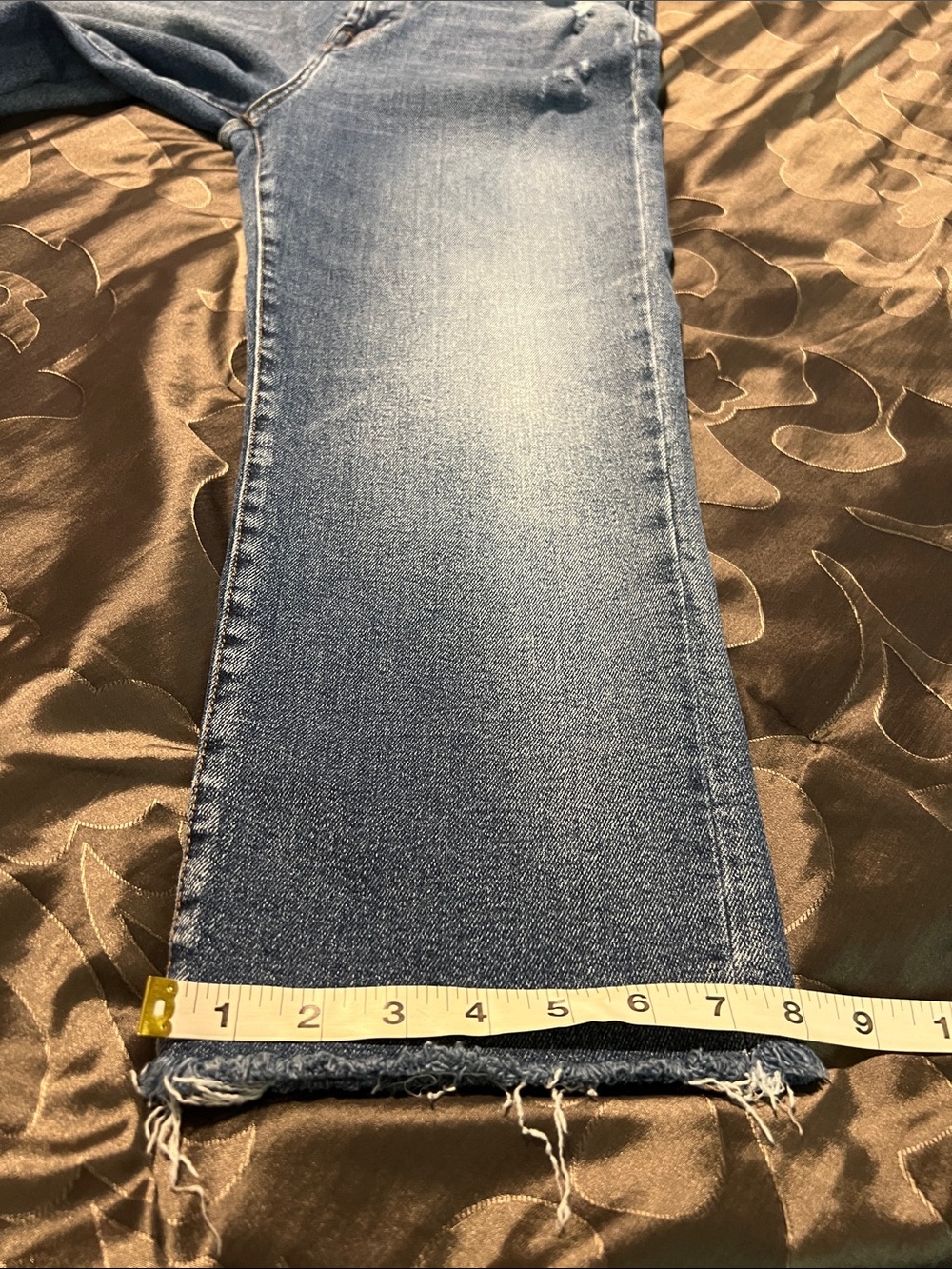 Kensie Allie High Rise Slim Straight Ankle Crop Med. Blue Distressed Jeans 12/31 - Picture 10 of 13